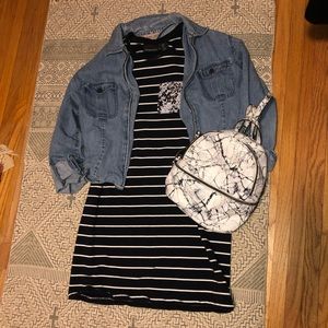 Striped Navy T-shirt Dress